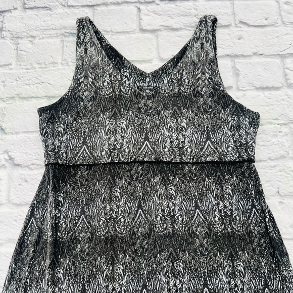 Athleta Womens XL Grey Patterned Sleeveless Dress Modal Spandex Casual - Picture 2 of 10